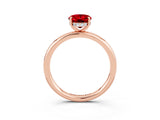 Rose gold Oval Cut Ruby Solitaire Ring with Thin Band and Four-Prong Setting_15