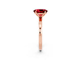 Rose gold Oval Cut Ruby Solitaire Ring with Thin Band and Prong Setting_14