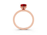 Rose gold Oval Cut Ruby Solitaire Ring with Thin Band and Prong Setting_15