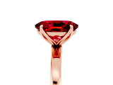 Rose gold Oval Cut Ruby Solitaire Ring with Thin Band and Prong Setting_17