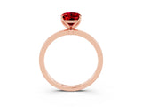 Rose gold Oval Cut Ruby Solitaire Ring with Thin Band and Prong Setting_27