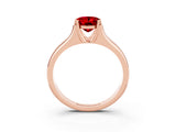 Rose gold Oval Cut Ruby Solitaire Ring with Wide Band and Prong Setting_3