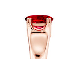 Rose gold Oval Cut Ruby Solitaire Ring with Wide Band and Prong Setting_5