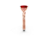 Rose gold Oval Cut Ruby Solitaire Twist Band Prong Setting Ring_56
