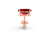 Rose gold Oval Cut Ruby Stud Earrings_20