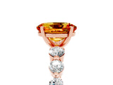 Rose gold Oval Cut Solitaire Citrine Ring with Pave Band and Four-Prong Setting_5