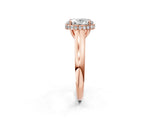 Rose gold Oval Cut Solitaire Diamond Engagement Ring with Four-Prong Setting and Tapered Band_5