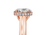 Rose gold Oval Cut Solitaire Diamond Engagement Ring with Four-Prong Setting and Tapered Band_8
