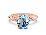 Rose gold Oval Cut Solitaire Diamond Engagement Ring with Twisted Pave Band and Four-Prong Setting_10