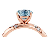 Rose gold Oval Cut Solitaire Diamond Engagement Ring with Twisted Pave Band and Four-Prong Setting_14