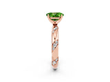 Rose gold Oval Cut Solitaire Diamond Engagement Ring with Twisted Pave Band and Four-Prong Setting_2