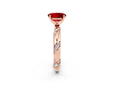 Rose gold Oval Cut Solitaire Diamond Engagement Ring with Twisted Pave Band and Four-Prong Setting_2
