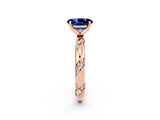 Rose gold Oval Cut Solitaire Diamond Engagement Ring with Twisted Pave Band and Four-Prong Setting_2