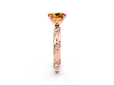 Rose gold Oval Cut Solitaire Diamond Engagement Ring with Twisted Pave Band and Four-Prong Setting_2