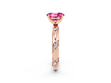 Rose gold Oval Cut Solitaire Diamond Engagement Ring with Twisted Pave Band and Four-Prong Setting_2