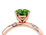 Rose gold Oval Cut Solitaire Diamond Engagement Ring with Twisted Pave Band and Four-Prong Setting_4