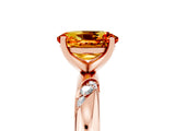 Rose gold Oval Cut Solitaire Diamond Engagement Ring with Twisted Pave Band and Four-Prong Setting_5