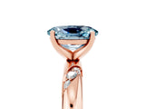 Rose gold Oval Cut Solitaire Diamond Engagement Ring with Twisted Pave Band and Four-Prong Setting_5