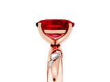Rose gold Oval Cut Solitaire Diamond Engagement Ring with Twisted Pave Band and Four-Prong Setting_5
