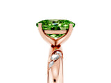 Rose gold Oval Cut Solitaire Diamond Engagement Ring with Twisted Pave Band and Four-Prong Setting_5