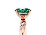 Rose gold Oval Cut Solitaire Diamond Engagement Ring with Twisted Pave Band and Four-Prong Setting_5