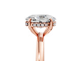 Rose gold Oval Cut Solitaire Diamond Ring with Prong Setting and Plain Band_8