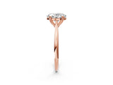Rose gold Oval Cut Solitaire Diamond Ring with Six-Prong Setting and Classic Band_14