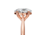 Rose gold Oval Cut Solitaire Diamond Ring with Six-Prong Setting and Classic Band_17