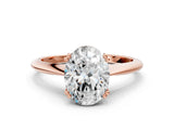 Rose gold Oval Cut Solitaire Diamond Ring with Six-Prong Setting and Classic Band_3