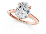 Rose gold Oval Cut Solitaire Diamond Ring with Six-Prong Setting and Classic Band_4