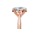 Rose gold Oval Cut Solitaire Diamond Ring with Six-Prong Setting and Classic Band_8