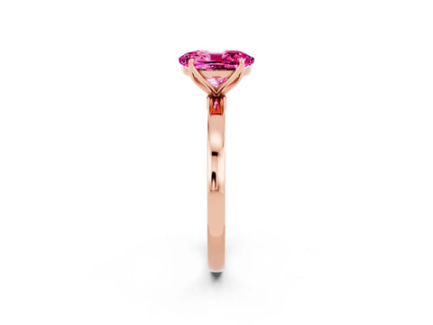 Rose gold Oval Cut Solitaire Diamond Ring with Thin Band and Four-Prong Setting_2