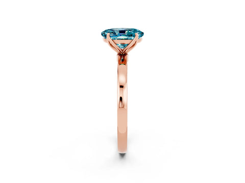 Rose gold Oval Cut Solitaire Diamond Ring with Thin Band and Four-Prong Setting_2