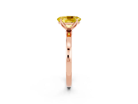 Rose gold Oval Cut Solitaire Diamond Ring with Thin Band and Four-Prong Setting_2