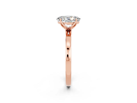 Rose gold Oval Cut Solitaire Diamond Ring with Thin Band and Four-Prong Setting_2