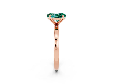 Rose gold Oval Cut Solitaire Diamond Ring with Thin Band and Four-Prong Setting_2