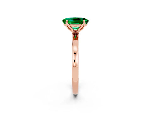 Rose gold Oval Cut Solitaire Diamond Ring with Thin Band and Four-Prong Setting_2