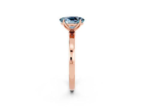 Rose gold Oval Cut Solitaire Diamond Ring with Thin Band and Four-Prong Setting_2