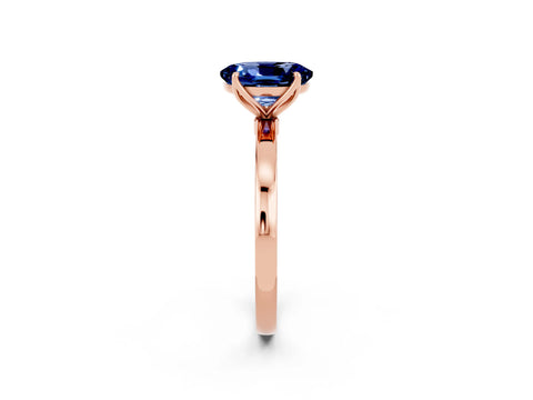 Rose gold Oval Cut Solitaire Diamond Ring with Thin Band and Four-Prong Setting_2