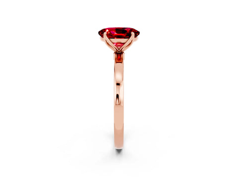 Rose gold Oval Cut Solitaire Diamond Ring with Thin Band and Four-Prong Setting_2