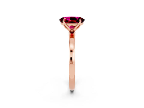 Rose gold Oval Cut Solitaire Diamond Ring with Thin Band and Four-Prong Setting_2