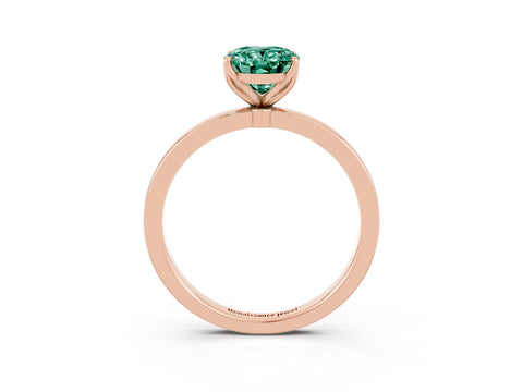 Rose gold Oval Cut Solitaire Diamond Ring with Thin Band and Four-Prong Setting_3
