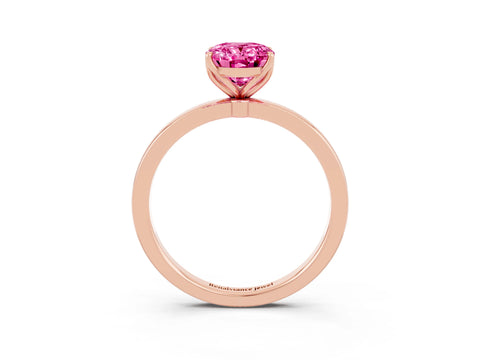 Rose gold Oval Cut Solitaire Diamond Ring with Thin Band and Four-Prong Setting_3