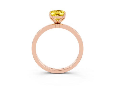 Rose gold Oval Cut Solitaire Diamond Ring with Thin Band and Four-Prong Setting_3
