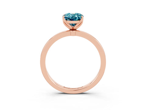 Rose gold Oval Cut Solitaire Diamond Ring with Thin Band and Four-Prong Setting_3