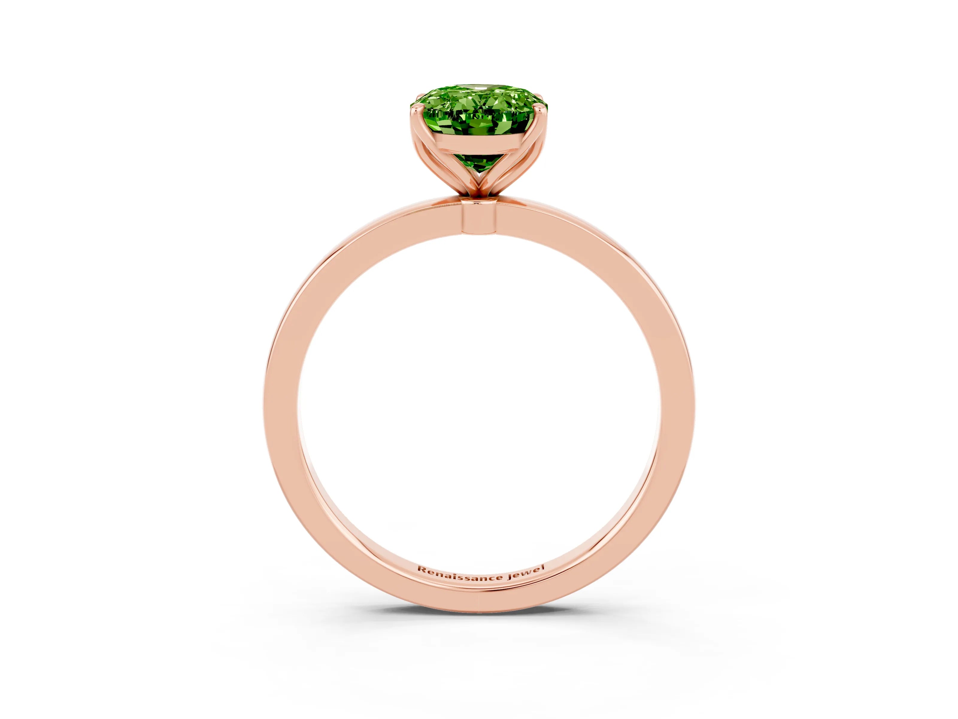 Rose gold Oval Cut Solitaire Diamond Ring with Thin Band and Four-Prong Setting_3