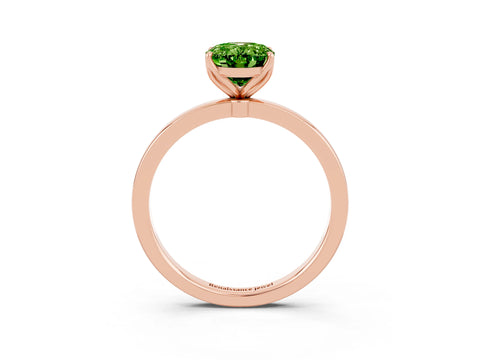 Rose gold Oval Cut Solitaire Diamond Ring with Thin Band and Four-Prong Setting_3