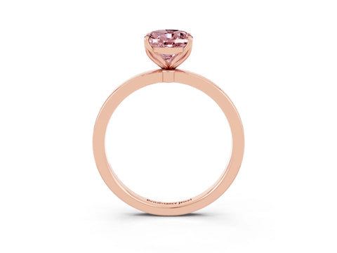 Rose gold Oval Cut Solitaire Diamond Ring with Thin Band and Four-Prong Setting_3