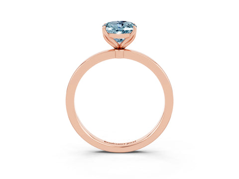 Rose gold Oval Cut Solitaire Diamond Ring with Thin Band and Four-Prong Setting_3