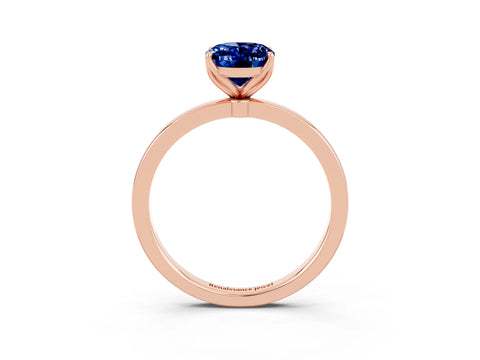 Rose gold Oval Cut Solitaire Diamond Ring with Thin Band and Four-Prong Setting_3